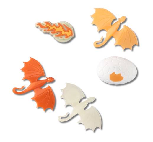Glow In The Dark Dragon 5 Pack